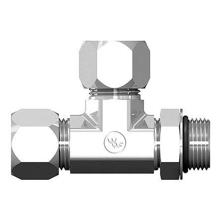 World Wide Fittings Flareless Compression to Flareless Compression to Male O-Ring Boss Adjustable Tee 7716X06X06X06